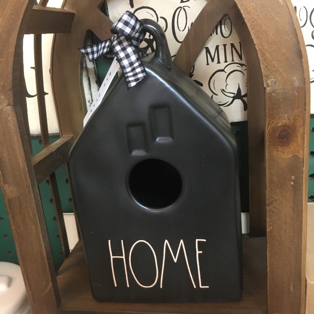 - Rae Dunn black home birdhouse